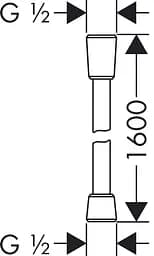 Шланг для душу 160 см Hansgrohe Isiflex 28276000, Хром - мініатюра 2