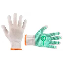 Рукавички робочі захисні Intertool 60/40 із крапкою 90г білі 10"