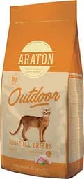 Повноцінний сухий корм з куркою та індичкою для дорослих кішок ARATON OUTDOOR Adult All Breeds 15 кг