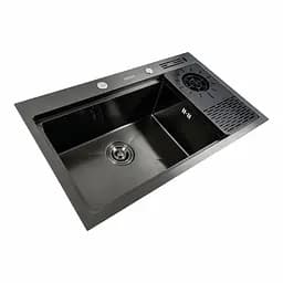 Кухонна мийка чорна PVD 78x46 Platinum Handmade, Чорний - мініатюра 5