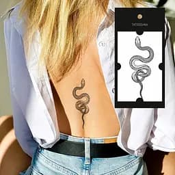 Тату тимчасове Змія Tattooshka L-5 10 см Чорний shop (5805800012759) - мініатюра 3