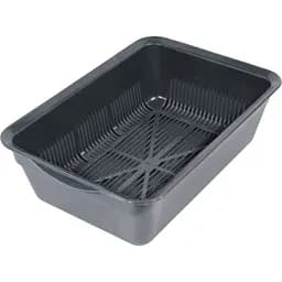 Туалет для котів Тігріс глибокий із сіткою сірий 40x27x13 см