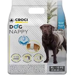 Супервпитывающий подгузник-повязка для кобелей Croci Dog Nappy с эластичной лентой XL обхват 60-85 см 12 шт.