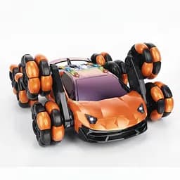 Радіокерована трюкова машина HG 4-16-02, 8 роликових коліс, парогенератор, перевороти коліс, акумулятор 3.7V, Помаранчевий