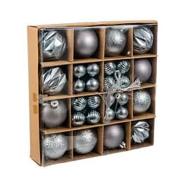 Ялинкові кульки Chomik пластикові сріблясті 3/6 см 44 шт. (GIF7726)