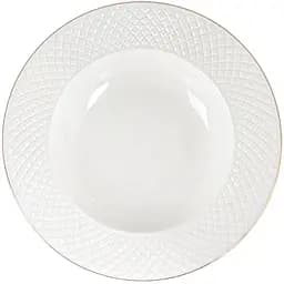 Тарілка супова Lefard Brilliant Gold 21.5 см біла із золотим (949-001-6)