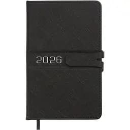 Щоденник датований Buromax Belle 2026 A6 штучна шкіра/поролон чорний (BM.2577-01)