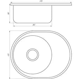 Мийка кухонна Mira MR 5745 E Satin 0.6, Satin - мініатюра 2
