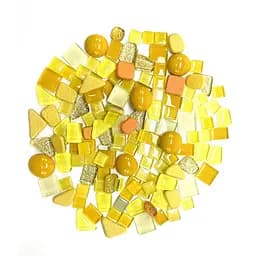 Набор стеклянных камешков для мозаики Bambi 6505, 200 грамм, 150-180 шт, 4 мм, желтый