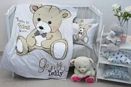 Комплект постільної білизни в ліжечко Tag Tekstil Teddy grey для немовлят Ведмедик (сірий)
