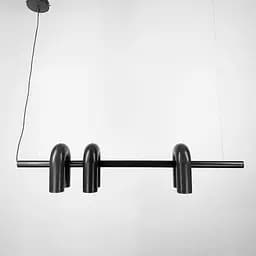 Дизайнерская удлиненная люстра Circus Ago черная | Ст. MJ 18L-1220 BK Line F