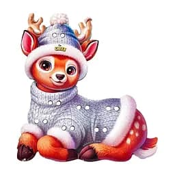 Деревянная игрушка-шнуровка "Олененок" Ubumblebees (ПСД278) PSD278, 24 детали 20 задач