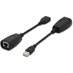 Удлинитель Digitus USB, USB1.1, для использования с кабелем Cat5/5e/6 UTP, STP или SFT, до 45 м, черный teh0013656