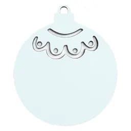 Іграшка на ялинку Mazhura Кулька, 8 см, біла (mz708531)