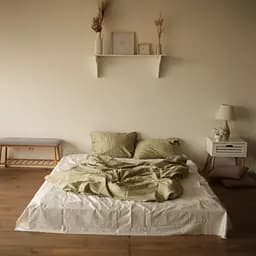 Комплект постільної білизни двуспальний 180 x 220 см SARRA Сатин Honey Оливковий