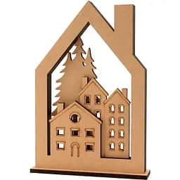 3D композиция на подставке Rosa Talent Домики МДФ 18х4х25.6 см