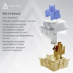 Клавіатура Ajazz AK980 V2 Gift Switch V2 Wireless/Bluetooth/USB UA White/Blue (AK980-V2-G-PWB) - мініатюра 8