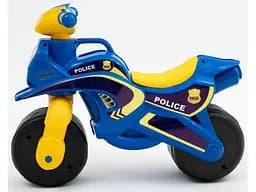 Мотоцикл - толокар з музичним кермом Doloni Toys Поліція (синій) - мініатюра 3