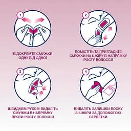 Воскові смужки Veet Easy-Gelwax для чутливої шкіри лінії бікіні та пахв 14 шт. (3170260) - мініатюра 3