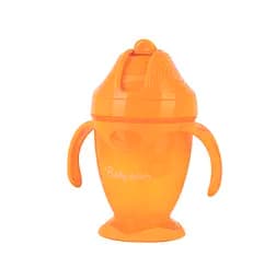 Поильник Baby Team, с силиконовой трубочкой и ручками, 9+ мес., 220 мл, оранжевый (5011_оранжевый)