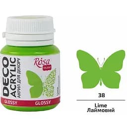 Акрил для декора Лаймовый (38) глянцевый 20 мл Rosa Talent