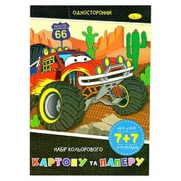 Набор цветной бумаги и картона А-4 Апельсин АП-1301-02, 7+7 листов