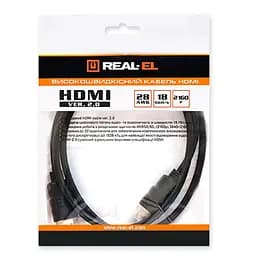 Кабель мультимедійний HDMI to HDMI 4.0m black REAL-EL (EL123500019) - мініатюра 3
