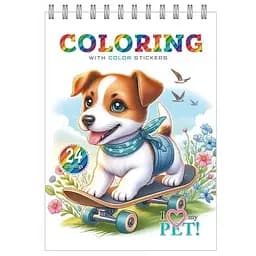 Розмальовка з наліпками 148x210 мм 12 аркушів спіраль 24223