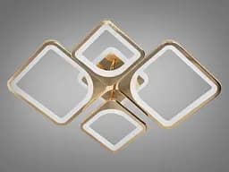 Люстра стельова LED Diasha 8060/2+2G, 100W, 3200K-6000K, золото, сучасний стиль, з пультом, акрилова - мініатюра 4