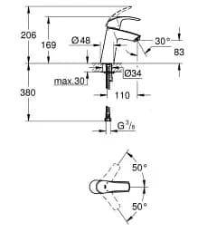 Набір змішувачів для ванної кімнати Grohe Eurosmart з душовою системою Tempesta 3в1 30412 - мініатюра 5