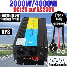 Інвертор перетворювач напруги Lvyuan F-2000P 12-230v 2000/4000w чистий синус - мініатюра 4
