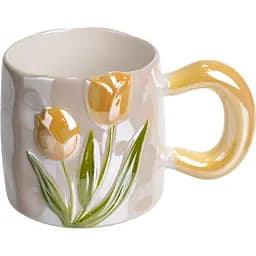 Чашка порцелянова Yiwu Тюльпан 400 мл жовтий Yiwu FM-40B