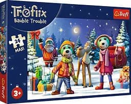 Набір Пазли - (24 елм. MАХІ) - "Трефлики на зимових канікулах" / Trefl