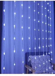 Гірлянда штора Sun Lamp великі краплі роси 3х2.5 м 250 LED з пультом від USB от powerbank - мініатюра 7