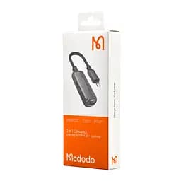 Адаптер Mcdodo 2 in 1 Convertor Lightning to USB-A 3.0 + Lightning CA-2690 Dark сірий - мініатюра 2