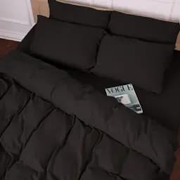 Комплект постільної білизни MirSon Фланель 002 Black 200х220 см чорний (2200009648267) - мініатюра 5