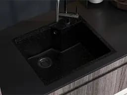 Кухонна мийка Miraggio Lisa 497x557 black 0002249, Чорний - мініатюра 4