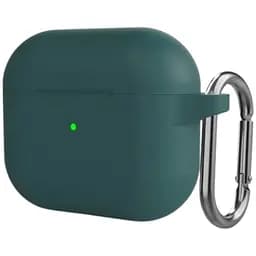 Чехол с карабином CasePro Protective Silicone Case для AirPods 3 Dark Green