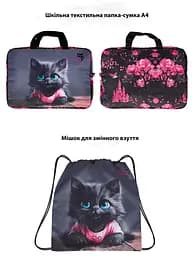 Ортопедичний шкільний рюкзак (ранець) School Standard 6 в 1 для дівчинки 570 гр 14,5 літрів Сірий з рожевим - мініатюра 2