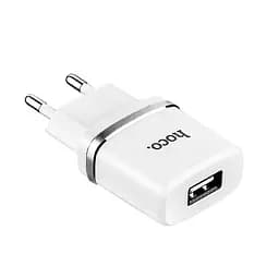Зарядний пристрій Hoco C11, 1USB + кабель MicroUSB 1A білий