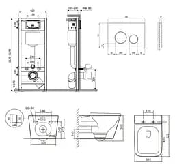 Набір Q-tap Nest 4 в 1 підвісний унітаз Tern Ultra Quiet 525x345x360 + комплект інсталяції QT17332303AW47509 - мініатюра 8