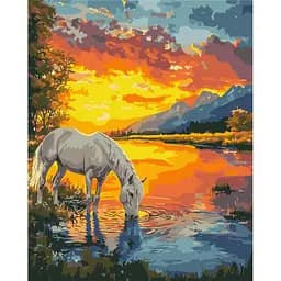 Картина за номерами на підрамнику Brushme Кінь на світанку