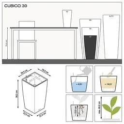 Вазон Lechuza Cubico Premium, 14 л, сіро-коричневий (18214) - мініатюра 4