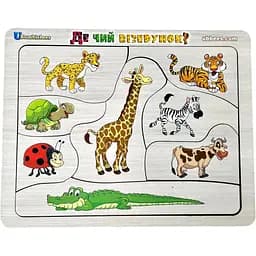 Деревянный пазл-вкладыш Ubumblebees Где? Чей узор? PSD074