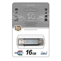 Флеш накопичувач USB 16Gb T&G Star TG009TC, Silver, Type-C / USB 2.0 (TG009TC-16GSL) - мініатюра 2