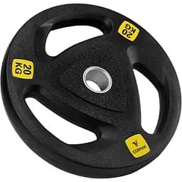 Диск олимпийский Cornix 1 x 20 кг 51 мм металлический, прорезиненный Black XR-0428