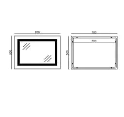 Дзеркало Mixxus WARM MR02-70x50 з LED Touch, Anti-fog, димером, регулюванням яскравості, годинником (MI6668) - мініатюра 5