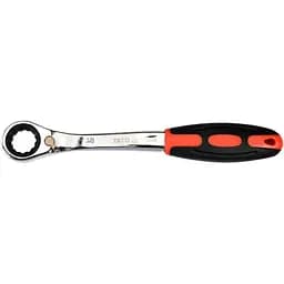 Ключ накидний вигнутий з тріщаткою Yato М18 HRC 42-48 Cr-V з прогумованою ергономічною ручкою (YT-02380)