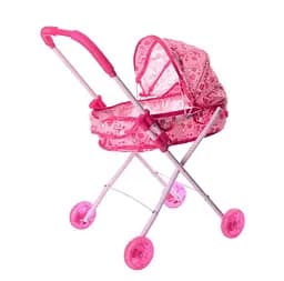 Коляска M 0355 U/R для куклы, классика, 54-48-27см, колеса (свет), металл, в пакете (6903118243014)