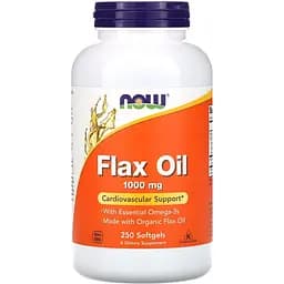Жирні кислоти NOW Flax Oil 1000 mg, 250 капсул